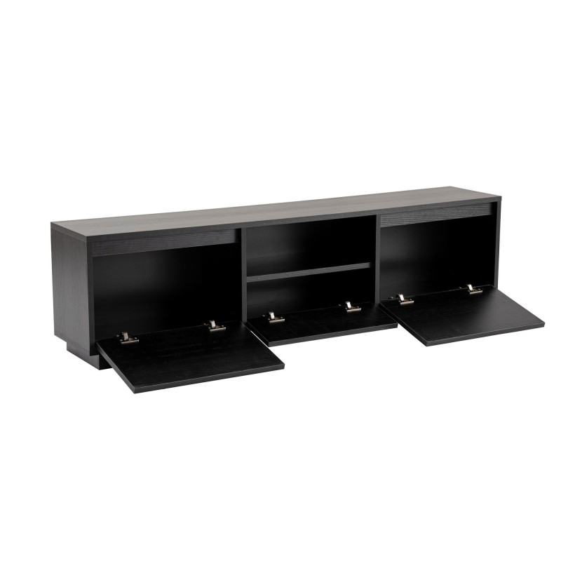 Hanah Home TV Stand Vanguard - Wood Black Wood Black