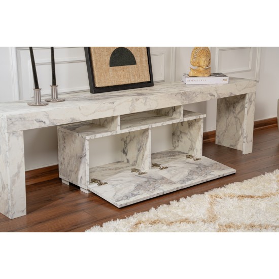 Hanah Home TV Stand Enclave - Fressia Marble Freesia Marble