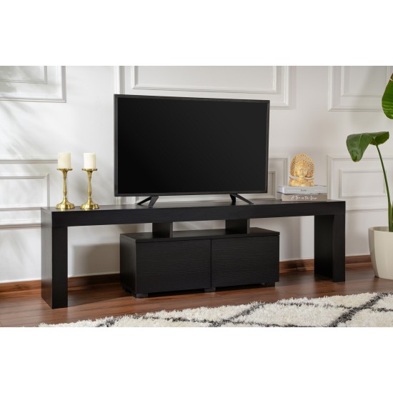 TV Stand Enclave - Wood Black Wood Black Hanah Home TV Stand Enclave - Wood Black Wood Black
