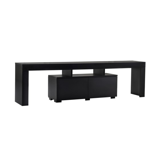 TV Stand Enclave - Wood Black Wood Black Hanah Home TV Stand Enclave - Wood Black Wood Black