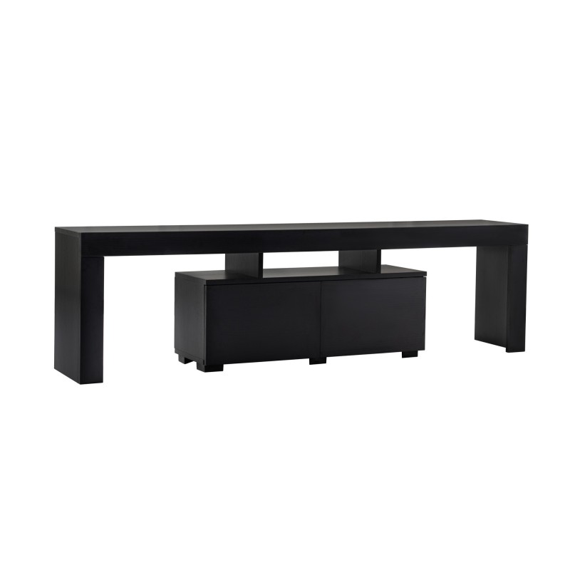 Hanah Home TV Stand Enclave - Wood Black Wood Black