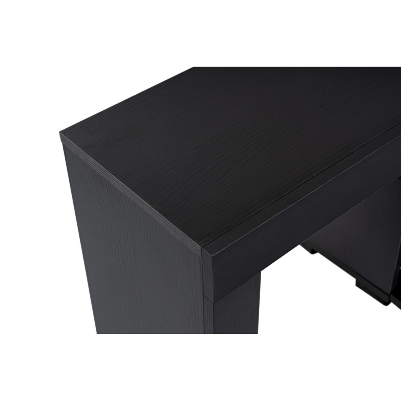 Hanah Home TV Stand Enclave - Wood Black Wood Black