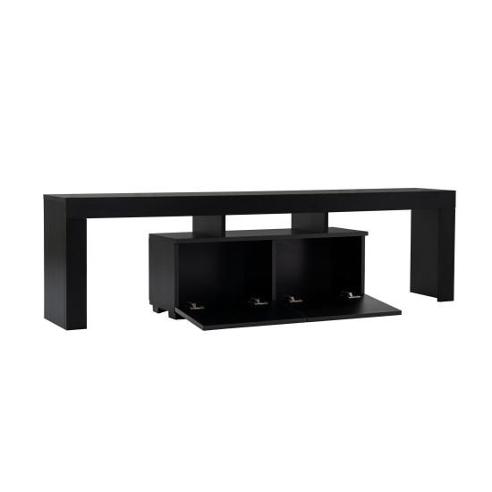 TV Stand Enclave - Wood Black Wood Black Hanah Home TV Stand Enclave - Wood Black Wood Black