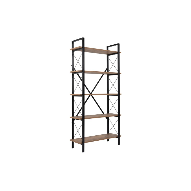 Βιβλιοθήκη Elysian - Χρώμα Πεύκο & Μαύρο - 90x34x180εκ