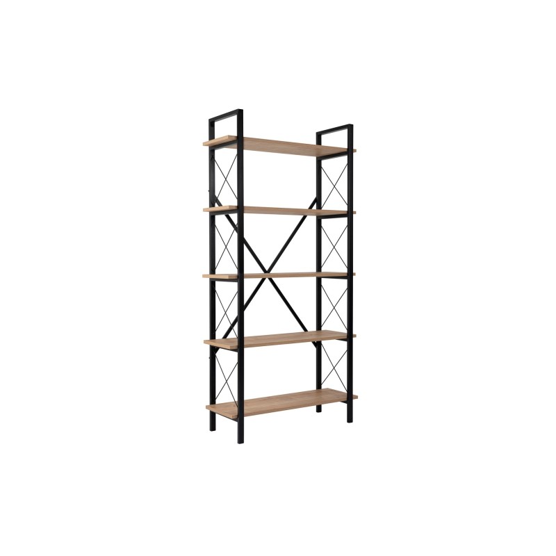 Βιβλιοθήκη Elysian - Χρώμα Δρυς & Μαύρο - 90x34x180εκ