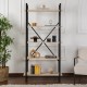 Βιβλιοθήκη Elysian - Χρώμα Μαύρο & Travertine - 90x33.5x180εκ