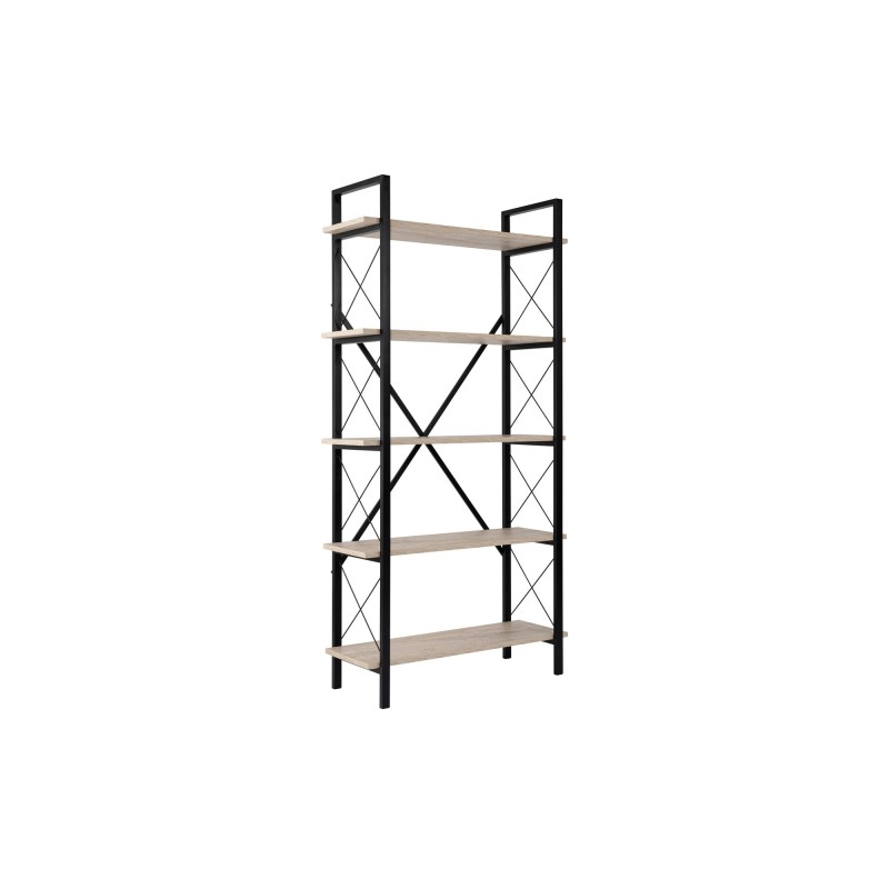 Βιβλιοθήκη Elysian - Χρώμα Μαύρο & Travertine - 90x33.5x180εκ