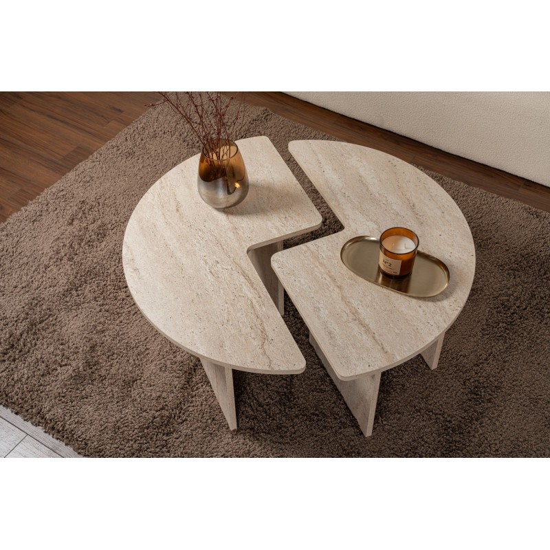 Coffee Table Moira - Travertine Travertine