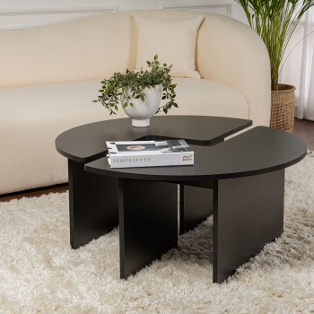 Coffee Table Moira - Wood Black Wood Black