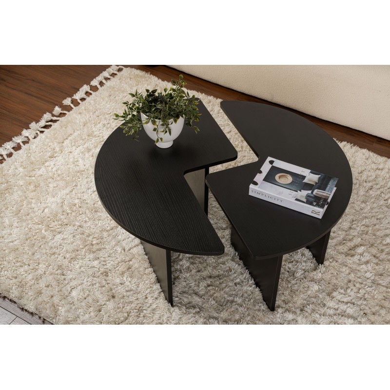 Coffee Table Moira - Wood Black Wood Black