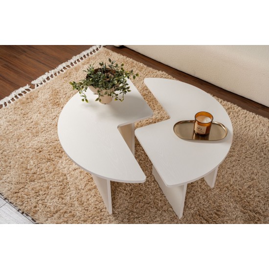 Coffee Table Moira - Wood White Wood White Coffee Table Moira - Wood White Wood White