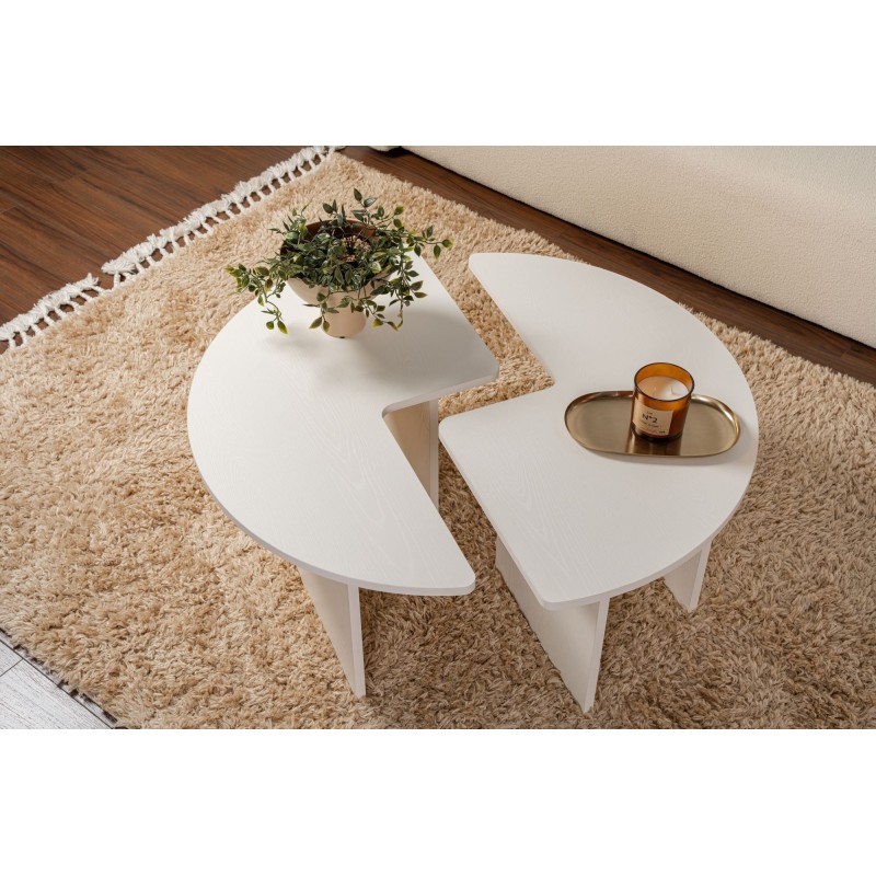 Coffee Table Moira - Wood White Wood White
