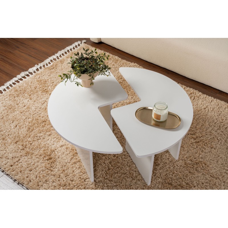 Coffee Table Moira - Natural White Natural White