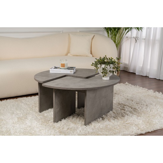 Coffee Table Moira - Concrete Grey Concrete Grey Coffee Table Moira - Concrete Grey Concrete Grey