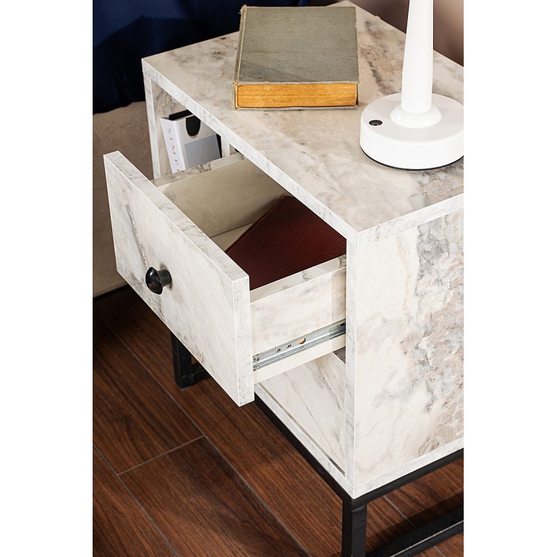 Hanah Home Nightstand Glimmer - Fressia Marble, Black Freesia Marble
Black