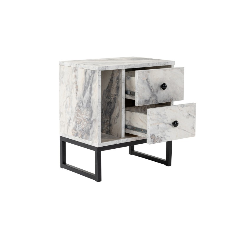 Hanah Home Nightstand Glimmer - Fressia Marble, Black Freesia Marble
Black
