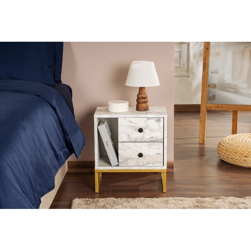 Hanah Home Nightstand Glimmer - Fressia Marble, Gold Freesia Marble
Gold