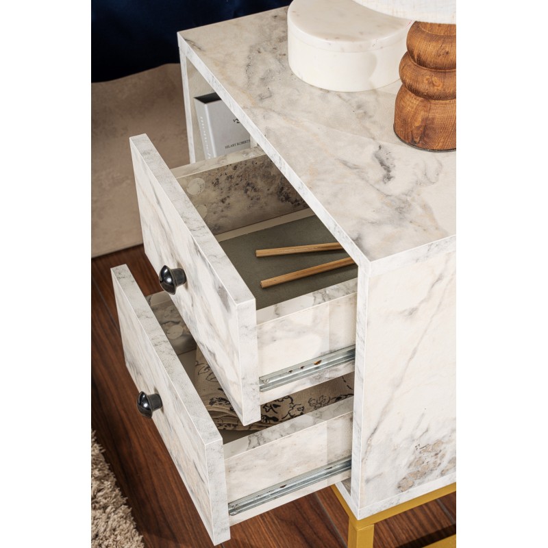 Hanah Home Nightstand Glimmer - Fressia Marble, Gold Freesia Marble
Gold