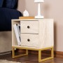 Nightstand Glimmer - Travertine, Gold Travertine
Gold