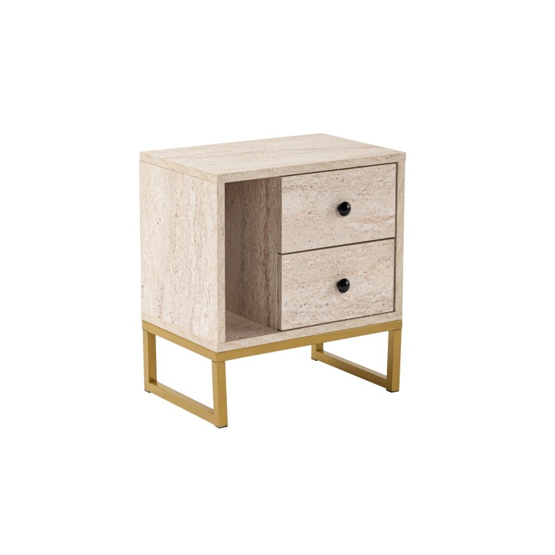 Hanah Home Nightstand Glimmer - Travertine, Gold Travertine
Gold