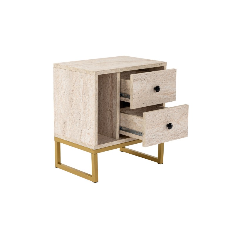Hanah Home Nightstand Glimmer - Travertine, Gold Travertine
Gold