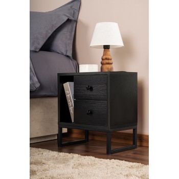 Nightstand Glimmer - Wood Black, Black Wood Black
Black