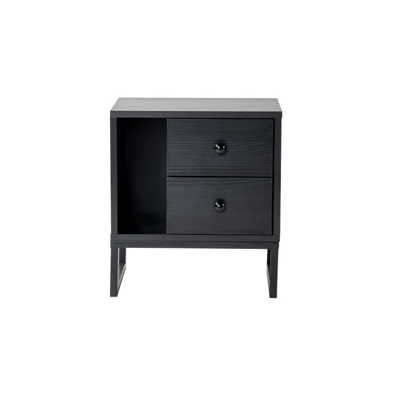 Hanah Home Nightstand Glimmer - Wood Black, Black Wood Black
Black