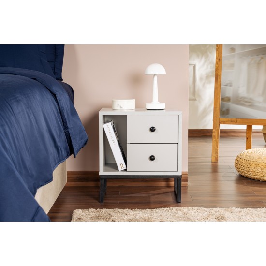 Nightstand Glimmer - Grey, Black Grey
Black Hanah Home Nightstand Glimmer - Grey, Black Grey
Black