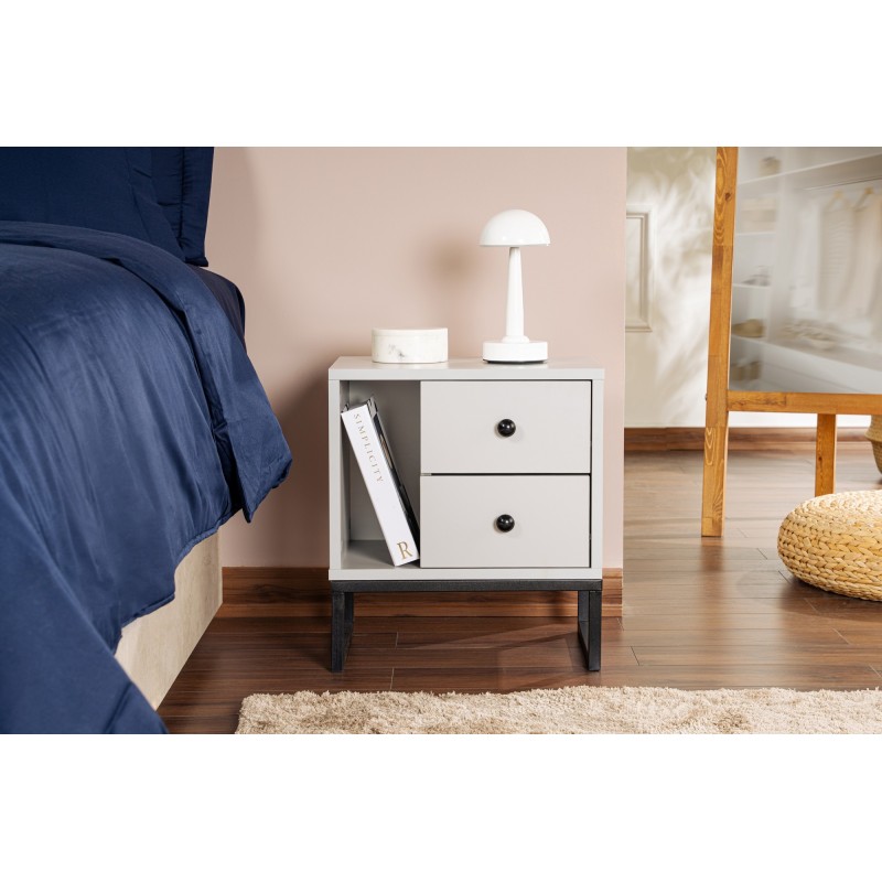 Hanah Home Nightstand Glimmer - Grey, Black Grey
Black
