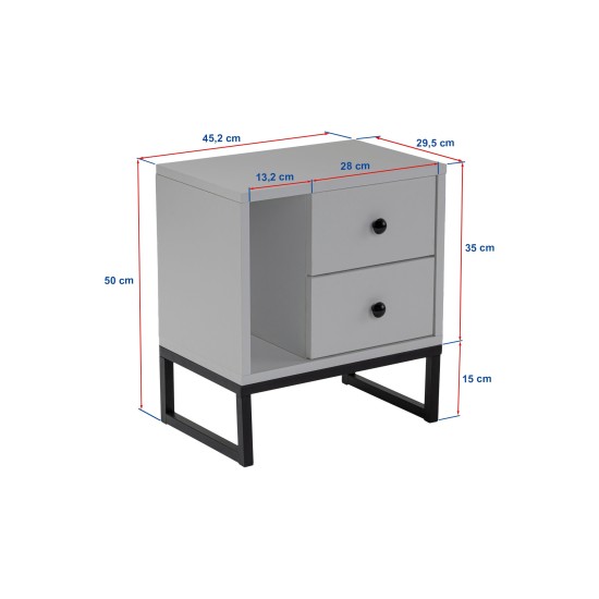 Nightstand Glimmer - Grey, Black Grey
Black Hanah Home Nightstand Glimmer - Grey, Black Grey
Black