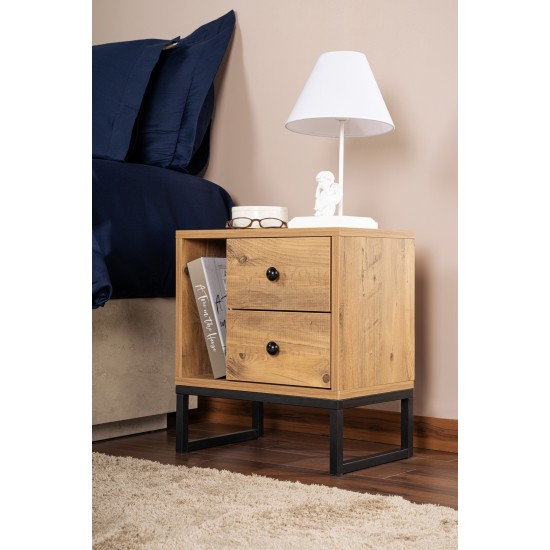 Hanah Home Nightstand Glimmer - Atlantic Pine, Black Atlantic Pine
Black