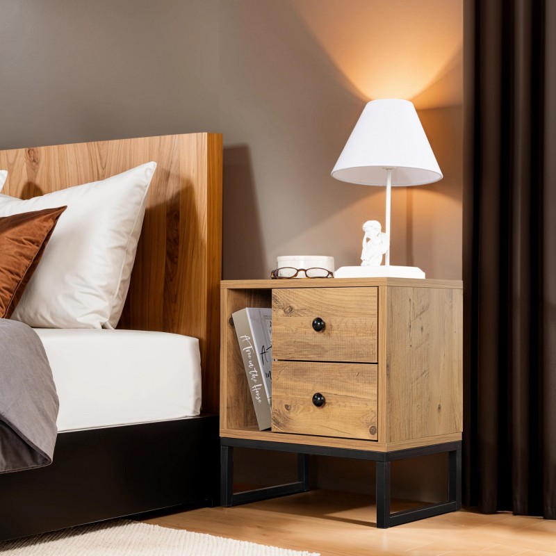 Hanah Home Nightstand Glimmer - Atlantic Pine, Black Atlantic Pine
Black