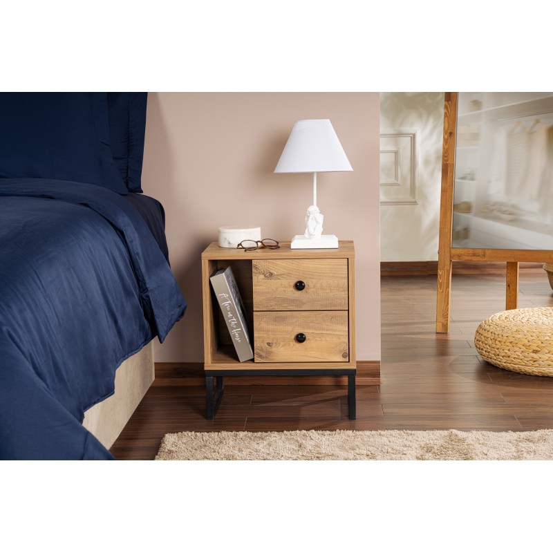 Hanah Home Nightstand Glimmer - Atlantic Pine, Black Atlantic Pine
Black
