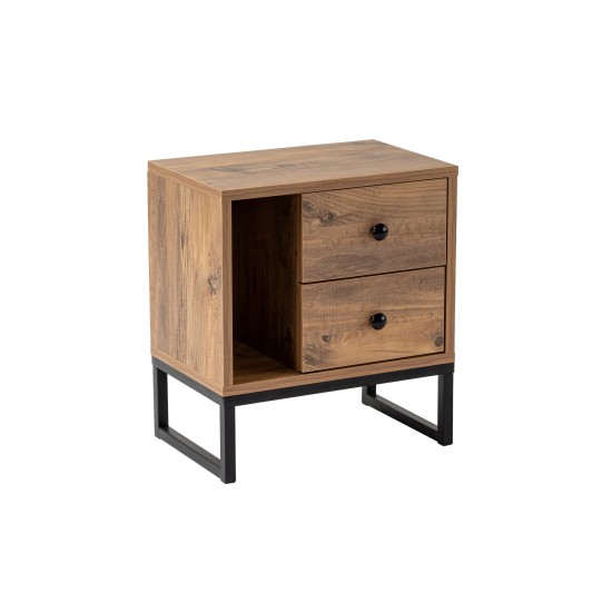 Hanah Home Nightstand Glimmer - Atlantic Pine, Black Atlantic Pine
Black