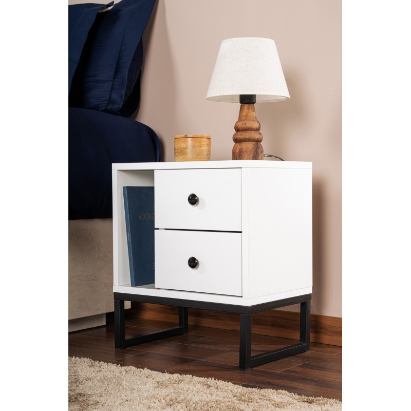 Hanah Home Nightstand Glimmer - White, Black White
Black