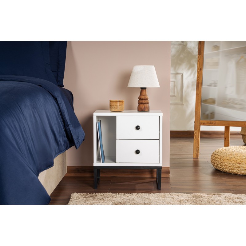 Hanah Home Nightstand Glimmer - White, Black White
Black