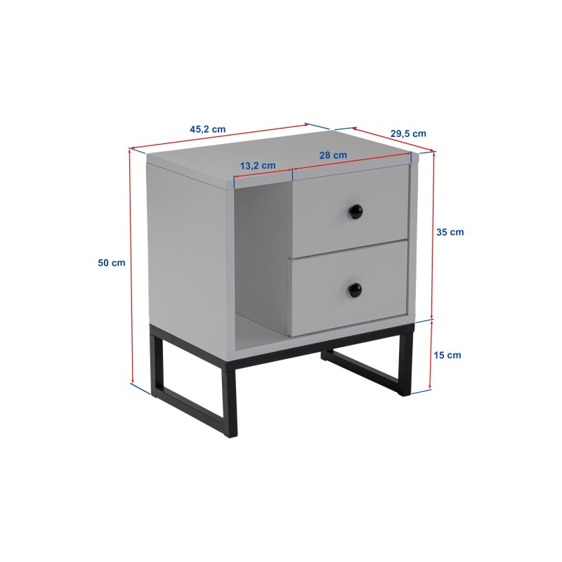 Hanah Home Nightstand Glimmer - White, Black White
Black