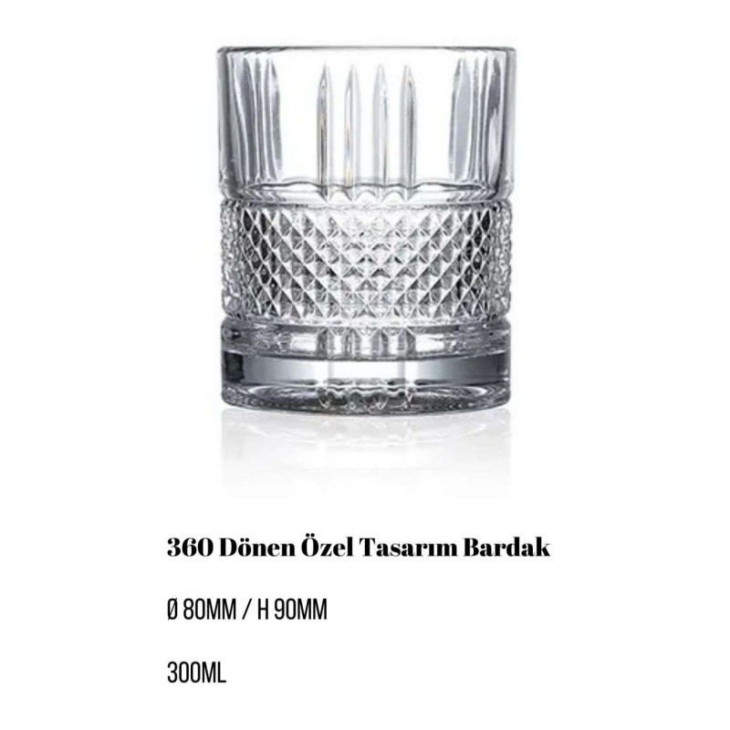 Whiskey Glass Set (2 Pieces) Big Baklava Transparent