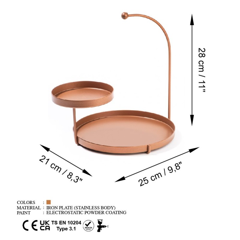 Aberto Design Decorative Metal Accessory Knıdos-A - Copper Copper