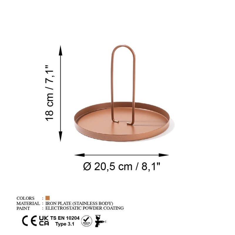 Aberto Design Decorative Metal Accessory Sımı-A - Copper Copper