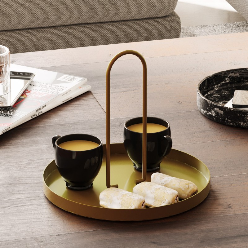 Aberto Design Decorative Metal Accessory Sımı-B - Gold Gold