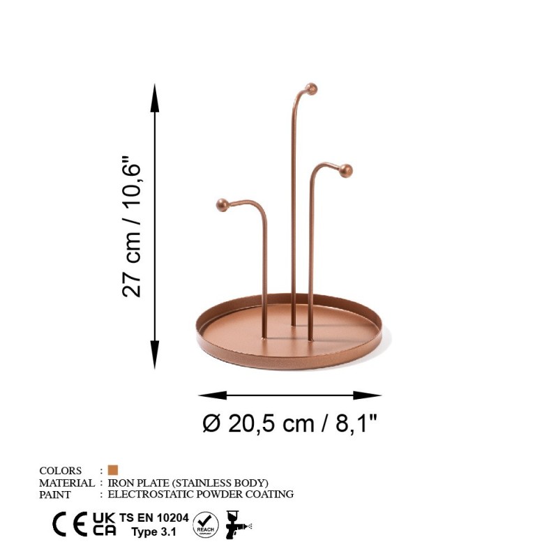 Aberto Design Decorative Metal Accessory Leros-A - Copper Copper