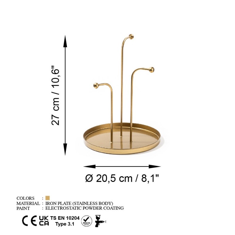 Aberto Design Decorative Metal Accessory Leros-B - Gold Gold