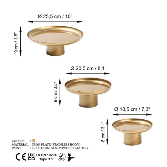 Decorative Metal Accessory Nısıros-B - Gold Gold Aberto Design Decorative Metal Accessory Nısıros-B - Gold Gold