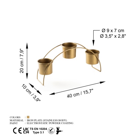 Decorative Metal Accessory GED-012 Gold Aberto Design Decorative Metal Accessory GED-012 Gold