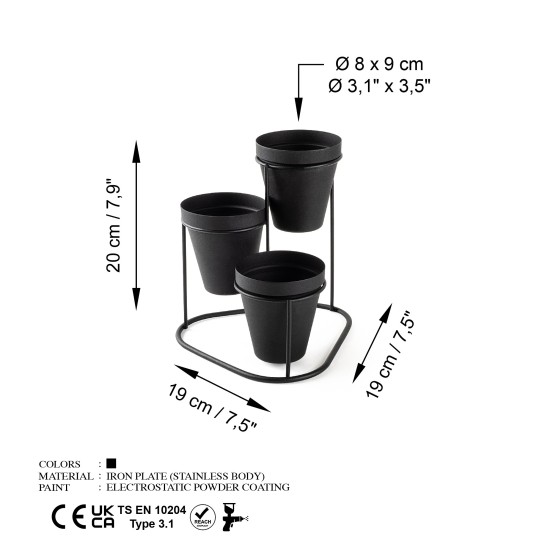 Decorative Metal Accessory GED-014 Black Aberto Design Decorative Metal Accessory GED-014 Black