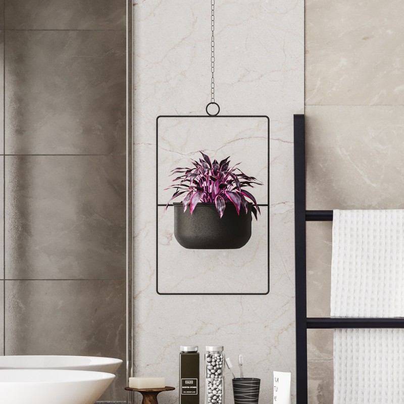 Aberto Design Decorative Pot Parapet - Black Black