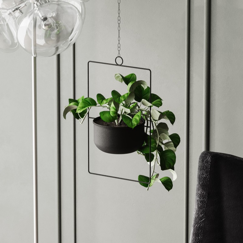 Aberto Design Decorative Pot Parapet - Black Black