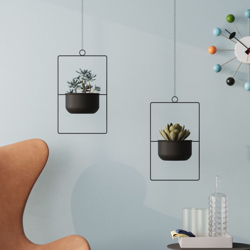 Aberto Design Decorative Pot Parapet - Black Black