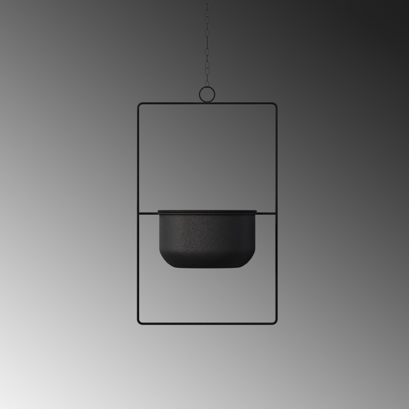 Aberto Design Decorative Pot Parapet - Black Black